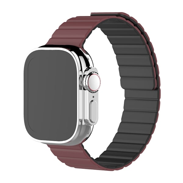 Kellon ranneke Apple Watch iWatchille S10-42mm 38/40/41mm viininpunainen mustalla