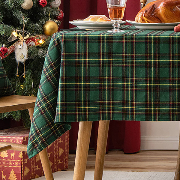 Jouluinen pöytäliina amerikkalainen punainen yksinkertainen ruudullinen pöytämatto hotellin sohvapöytäliina koristeellinen pöytäliina Red and green plaids 140*160cm