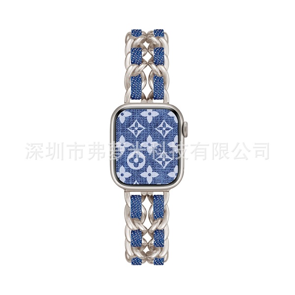 Kellon ranneke Apple Watch iWatch 42/44/45/49mm Tähtisumu vaalealla denimillä