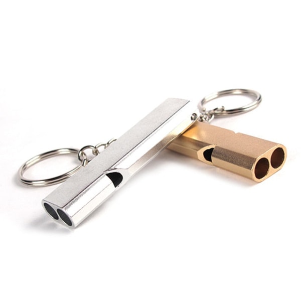 1 stk. Treningsfløyte Multifunksjonell Mini Fløyter Aluminium Legering Nødoverlevelsesfløyte Nøkkelring For Camping Fotturer Jakt silver overseas