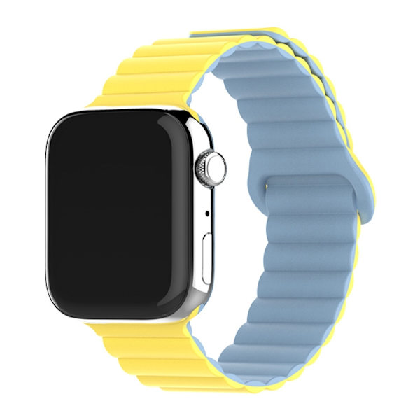 Kellon ranneke Apple Watch iWatch 38/40/41mmS10 42mm Vaaleankeltainen ja utuinen sininen