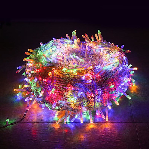 100LED Ljusslinga Jul Ljusslinga Julgran Nätkontakt Inomhus Utomhus Trädgård Fest Dekoration Pink EU Plug