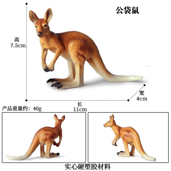 Kenguru Mallisarja Lasten Simulaatio Eläinmalli Syntymäpäiväkakun Koristelu Kangaroo model three sets [0.096KG]]