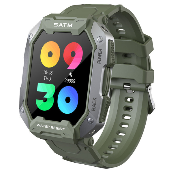 1,71-tums watch C20 Smart Watch Tresäker utomhus stegräkning Bluetooth Calling Watch Black