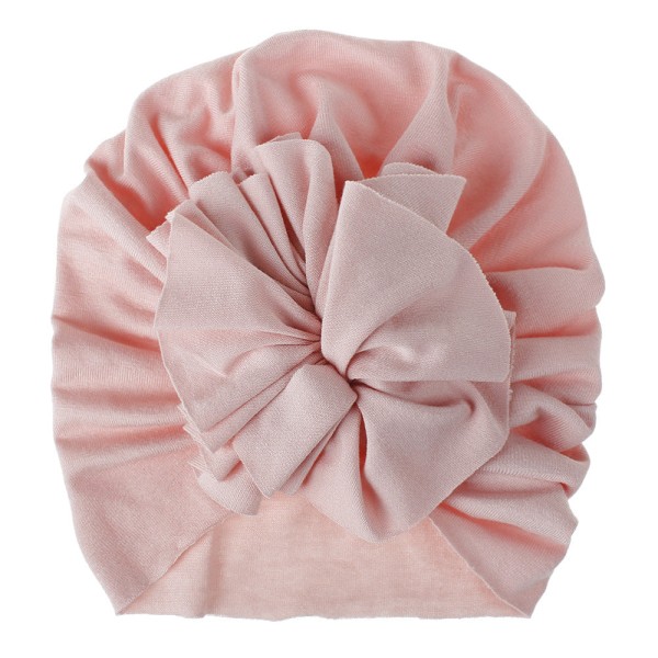 Ny baby , plisserad blomma för barn, stickad bomullsmössa för bebisar 18 färger #4 Pink