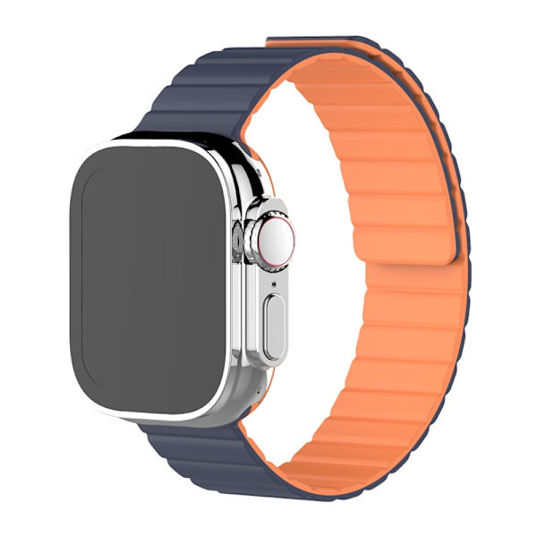 Klockarmband för Apple Watch iWatch för S10-42mm 38/40/41mm midnattsblå med orange