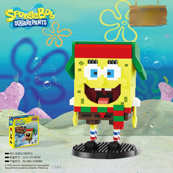 SvampeBob Firkant Mikropartikler Byggeklodser By Patrick Star Blæksprutte Charme Børnelegetøj Fødselsdagsgaver 785pcs Original box