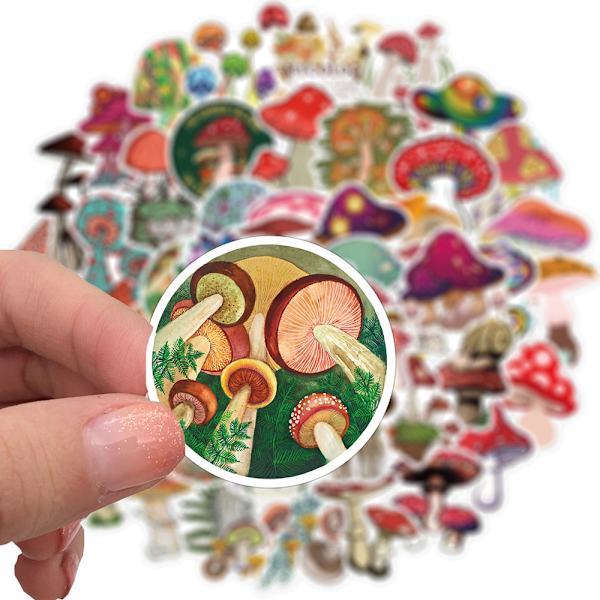 50 st Tecknade Svampväxt Graffiti Stickers Söta Rese Skateboard Resväska Gitarr Bagage Laptop Roliga Dekaler 50PCS Mushroom