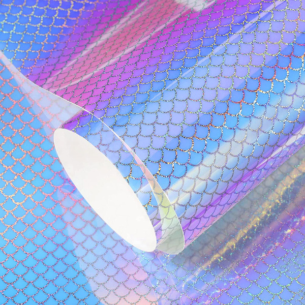 För Cricut Rainbow Gradient Print självhäftande hantverk Vinylark för väggfönster Porslin Bilar Muggar Dekal Juldekoration DIY Pink Dragon Scale 12in x 19in(30x50cm)