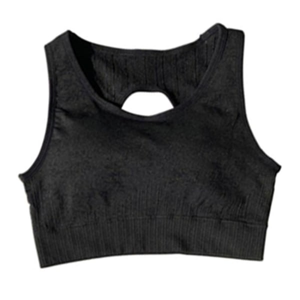 Yoga Set Långärmad Crop Top T-shirt Leggings Träningsdräkt För Kvinnor Black Top L