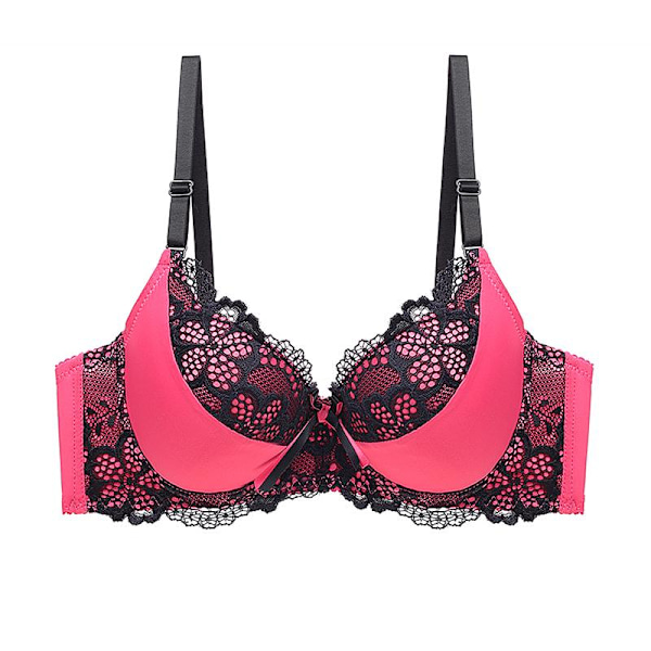 Enfärgad B C D Spets Sexig Dam BH Push Up Stor Storlek Underkläder För Dam Black 85C