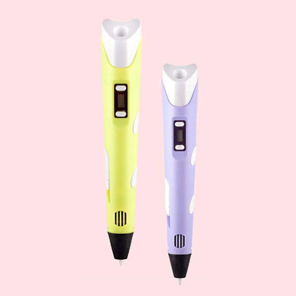 3D-penna 3D DIY Ritpenna med LCD-skärm Kompatibel PLA-filament Leksaker Säker 3D-penna för Barn Julklapp Födelsedagspresent Yellow