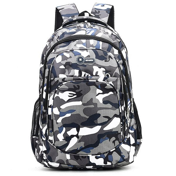 Kamouflage Ryggsäckar Herr Resa Barn Skolväska Cool Kille Militär Skolväskor För Tonårspojkar Flickor Skolryggsäck sac mochila small blue