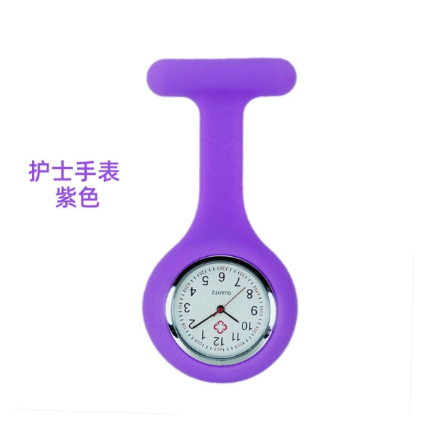 Silikon Sykepleierklokke Nål Lommeur Student Lommeur Logogave Klokke Purple