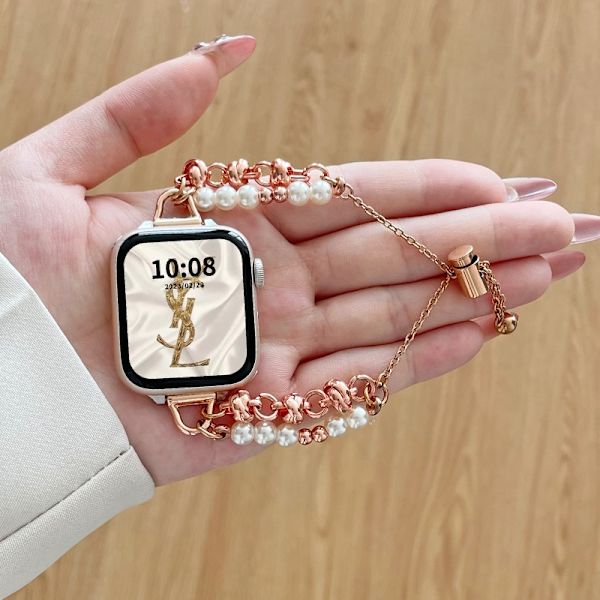 Kellon ranneke Apple Watch iWatch 10 42mm helmirannekoru - ruusukulta