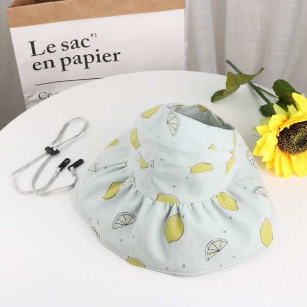Sød Sommer Baby Pige Spand Hat Print Udendørs Sløjfe Børn Pige Solhat Børn Spædbarn Småbørn Panama Strand Kasket with rope4 for 2-7 years