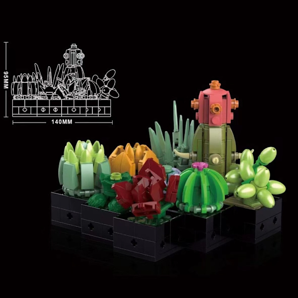 MOC 393 Delar Odödlig Blomma Krukväxter Ornament Suckulenter Modell Byggklossar Tegelstenar DIY MOC Monteringsleksaker För Flickor Present 1657 No Box