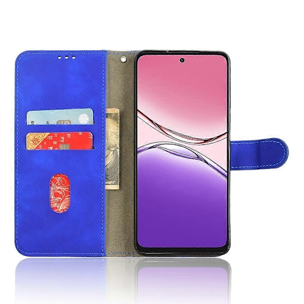 Oppo A5 Pro 5G nahkakotelo, ihon tuntu, pudotussuoja, lompakkokansi - Ruskea Blue