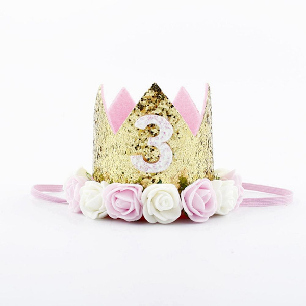 1 stk. Første Bursdag Party Hatter 1. 2. 3. Krone Bursdag Hatter Nummer Én Party Dekor Barn Tilbehør Nyfødt Barn Style 3