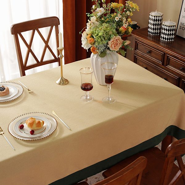Ensfarget Duk Amerikansk Western-Stil Spisebord Stoff Rektangulær Skrivebordsduk Nordisk Ensfarget Duk Kaffeduk Lotus White 90*140cm
