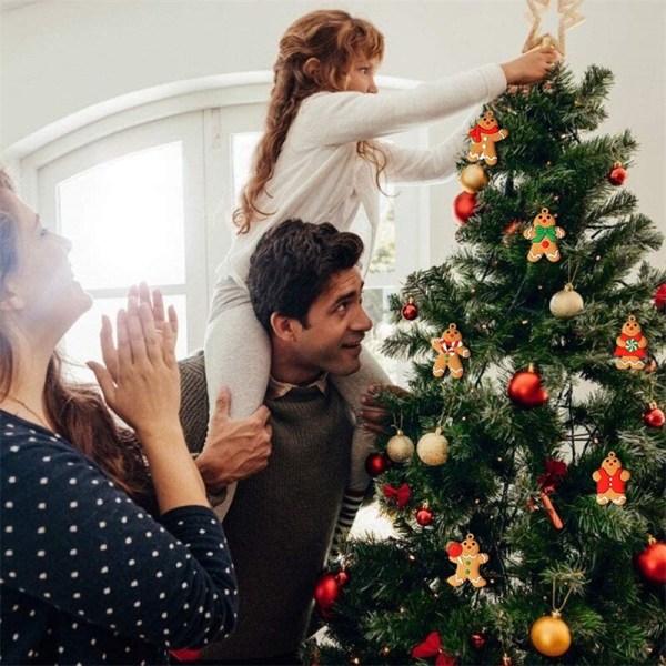 1 set Pepparkakor Man prydnader för julgransdekorationer, 7,5 cm långa Gingerman hängande berlocker Xmas Tree Ornament Holiday Decoration Type 1
