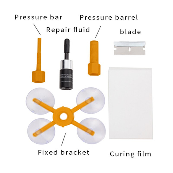 Vindrute Reparationssats Snabbfix Bil Spräckt Glas Vindruta Reparationsverktyg Hartsförsegling DIY Bilfönster Skärmpolering Overseas With UV Light