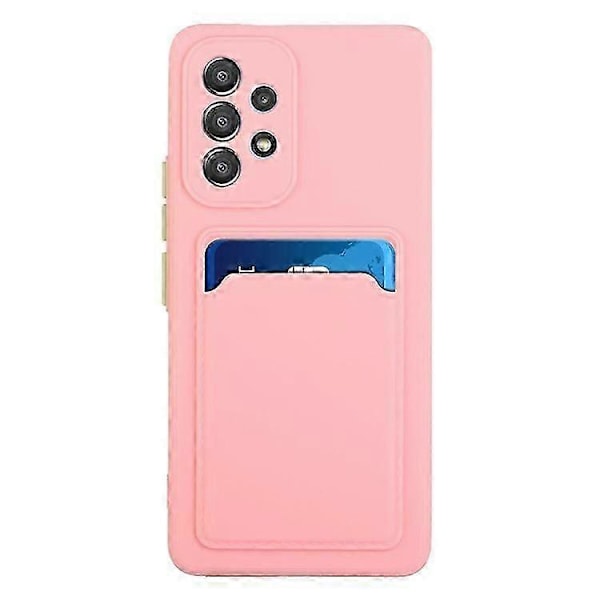 Kompatibelt för Samsung Galaxy A53 5g Kortfack Mjukt Tpu Stötsäkert Anti-repor Skal med Kameralinsskydd Pink
