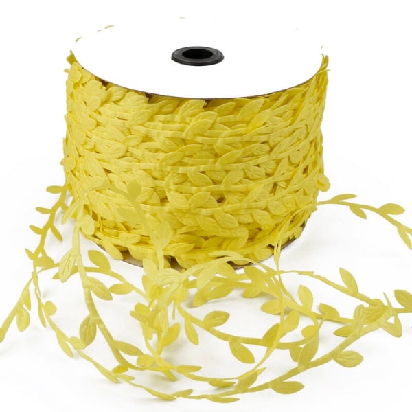 10 meter silke bladformede kunstige blomster grønne blade til bryllupsdekoration DIY krans scrapbooking håndværk falsk blomst Fluorescent Yellow
