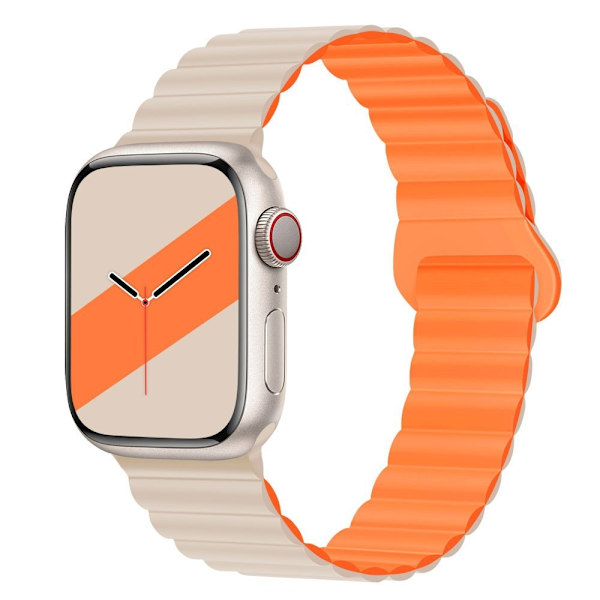 Klockarmband för Apple Watch iWatch 38/40/41MM stark magnetisk attraktion Stjärnljus med orange