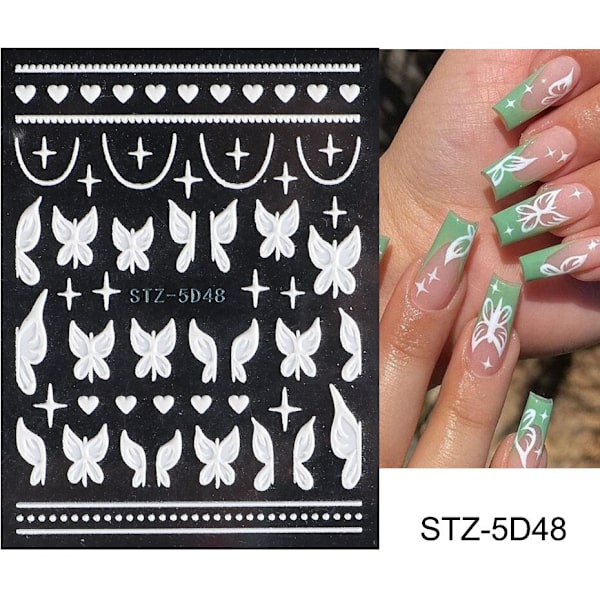5D Halloween Kynsitaidetarrat Hämähäkinverkko Kauhusilmät Kasvot Kurpitsa Kynsikoristeet Kohokuvioidut Mallit Liukusäätimet Folio Manikyyrille TRSTZ-5D STZ-5D48