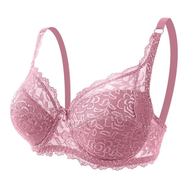 Pitsinen Plus-kokoinen Rintaliivi Säädettävä Push Up Mukava Naisten Rintaliivi Beige 40/90CD