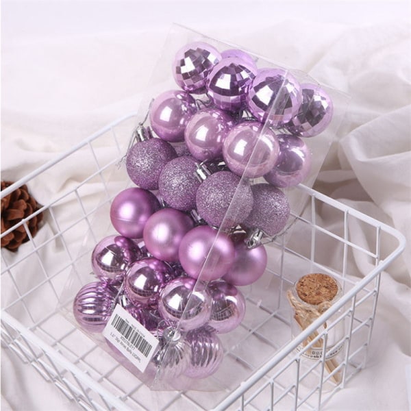 36 Christmas Ball Set 4cm Juldekorationer Julgransdekoration Ball Specialformade bollar 4cm36 pack light purple