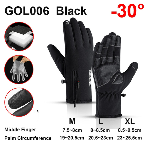 100% Vandtætte Cykelhandsker Vinter Herre Sports Full Finger Termiske Cykel Motorcykel Scooter MTB Landevejscykel Handsker GOL115 RED XL