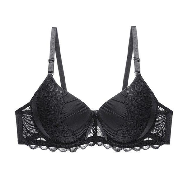 B C Kup Sexig BH Underkläder Solid Push Up Dam BH Spets Black 80C