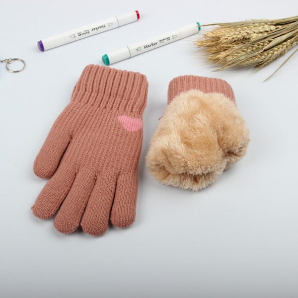 Vinterhandskar för män kvinnor tonåringar, söta katt- och fågeltryckta termiska stickade handskar, vindtäta varma vintervantar, mjuka Bean Paste 20cm