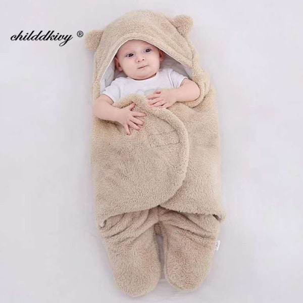 Mjuka nyfödda babyfiltar Baby Sovsäck Kuvert För Nyfödd Sovpåse Bomull tjockare Kokong för baby 0-9 Månader kahai-Flannel 6M