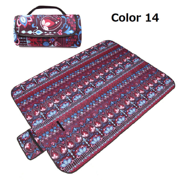 Bærbar Foldbar Picnic Måtte Udendørs Camping Måtte National Stil Trykt Tykkere Fugtbestandig Pad Strandtæppe Baby Turist Måtte Color 14 150x150cm