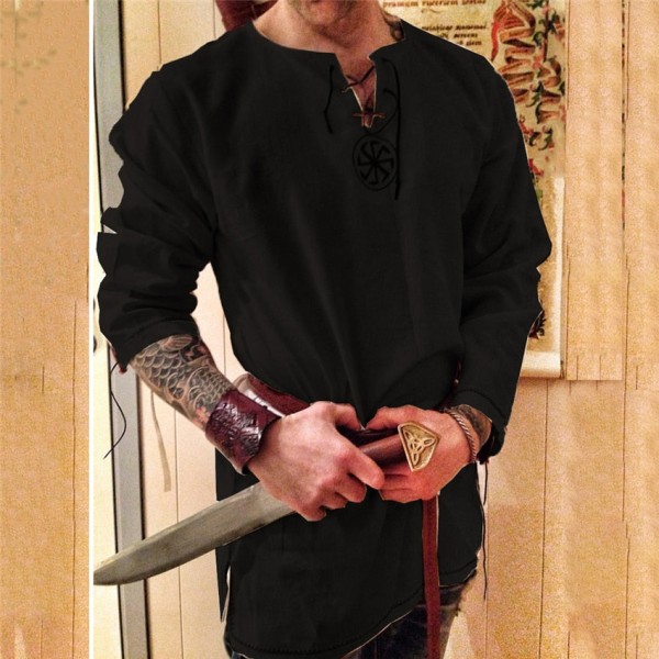 Ridder Cosplay Middelalderkostume Tunika Halloween Kostumer til Mænd Voksen Viking Pirat Udklædning Fancy Tøj Karneval Skjorter Color 5 M
