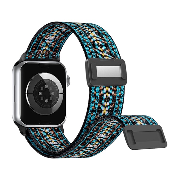 Klockarmband för Apple Watch iWatch 38/40/41MM Plast inre magnetiskt spänne Blårandigt rottingmönster