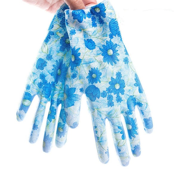 1/12 Par Arbetsskydd Städverktyg Trädgårdsstädning Blomsterträdgårdshandskar Halkfria Hushållshandskar Arbetshandskar blue-1 pair