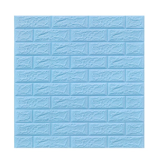 DIY 3D Murstein PE Skum Tapetpaneler Rom Dekal Stein Dekorasjon Preget Blå Blue