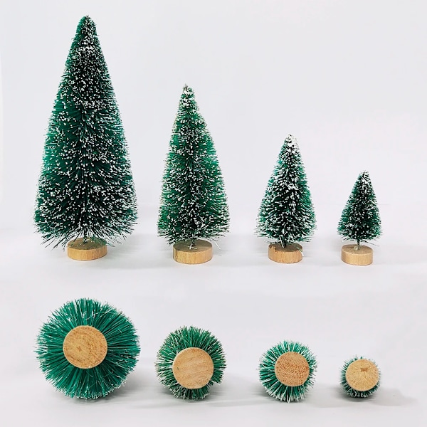 5 st Mini Julgranar Plast Konstgjord Julgransprydnad Vinter Snö Bordsdekoration DIY Hantverk Juldekoration 2023 8.5cm