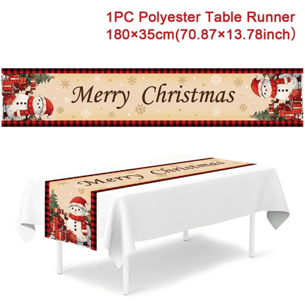 Julbordslöpare God Jul Dekorationer 2023 För Hem Duk Navidad Noel Kerst Julklappar Nyår 2024 Natal polyester 11 as picture