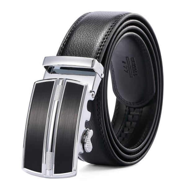 Spänne Två-Lagers Presentbälte Mode Unga Människor Byxbälte Herr Äkta Läder Plaid chrome buckle 110~125