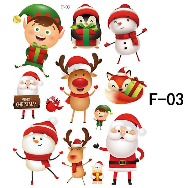 Jul Fönsterdekorationer God Jul Dekorationer För Hemmet Jul Väggdekor Barnrum Väggdekaler Nyårsdekorationer D-8PCS