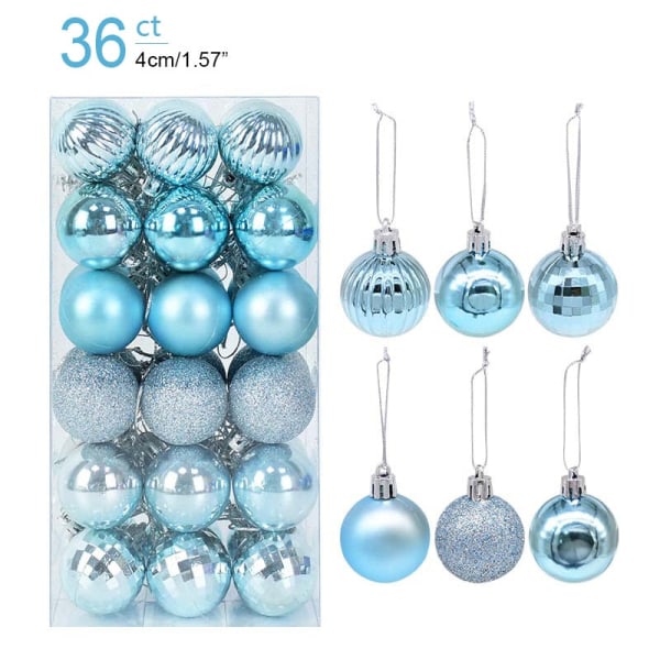 1 box Julkulor Julgransprydnader Boll Xmas Hängande trädhängen Hem Festdekor 2023 Nyårspresent Noel Navidad 36pcs purple as picture