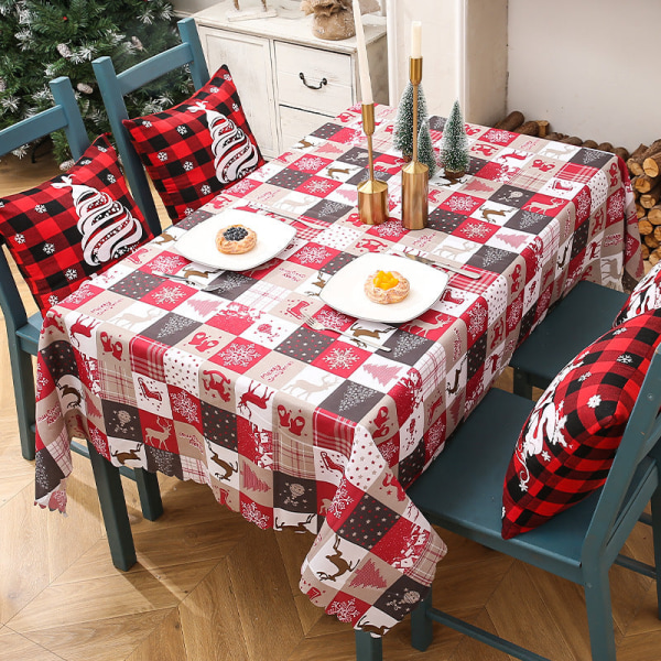 Dekorative juleduk med kreativt juletrykk, bordløpere, juletrepynt Christmas printed tablecloth-D