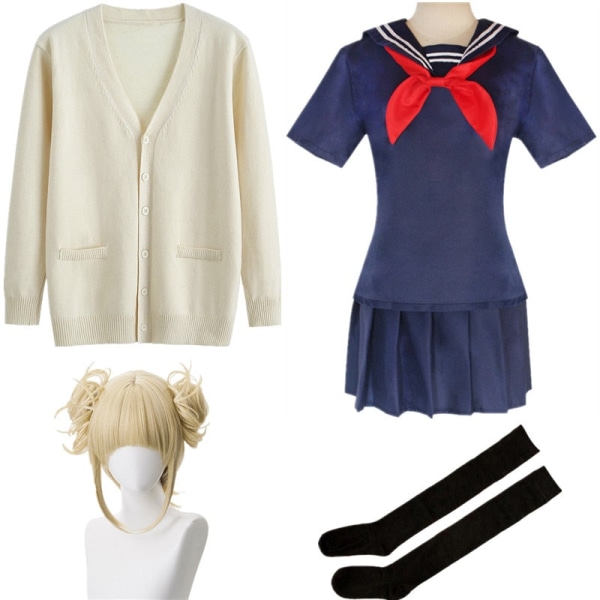 Anime My Hero Academia Boku No Hero Academia Cosplay Kostym Himiko Toga JK Uniform Tröja Kappa Halloween Kläder A7 M