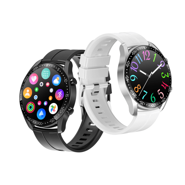 Smartklocka Bluetooth 1,32-tums Samtal Anpassad Urtavla Puls Blodtryck Blodsyre Black Steel