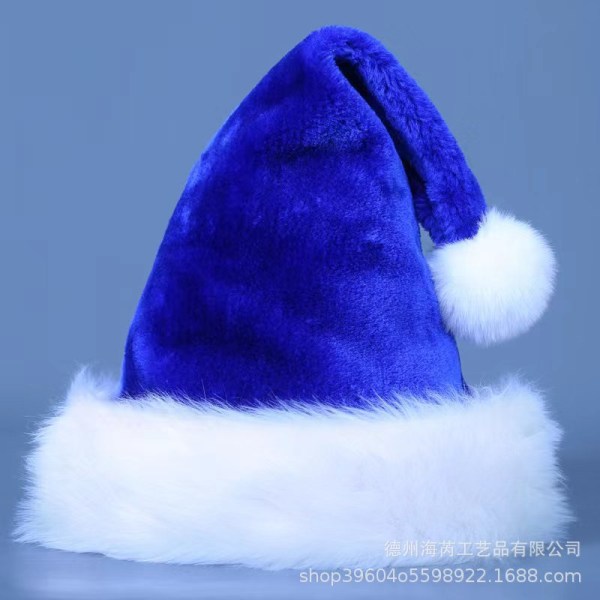 Juldekorationer Röd Blå Grön Svart Plusstorlek Tjock Plysch för Vuxna och Barn Haipai long fur Blue adult style